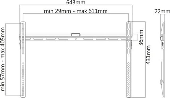 Actual product image Prokord Low Profile Wall Mount 65" (Wall, 70", 40 kg)