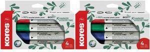 Produktbild Kores Whiteboard- & Flipchart-Marker "ECO XW2", 4er Etui Keilspitze, Strichstärke: 3-5 mm, 80% recyceltes (Grau, 5 mm, 4 x)