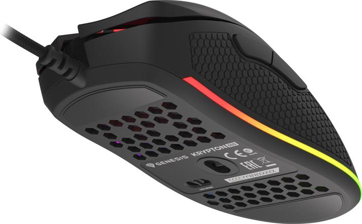 Produktbild Genesis for games Krypton 555 with cable, 8000 DPI, USB 2.0, Black (Kabelgebunden)