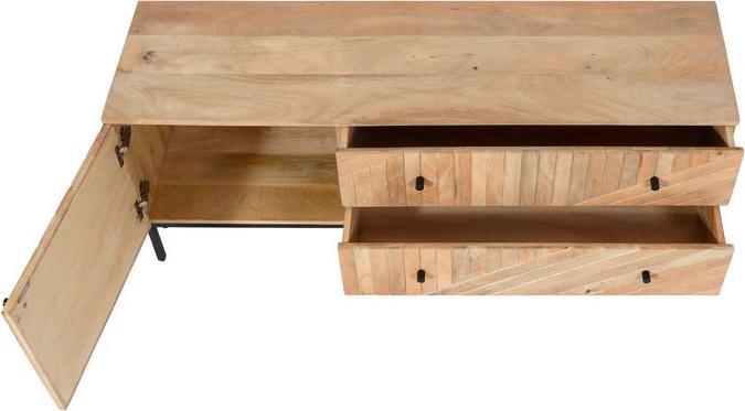 Produktbild Mendler TV-Rack HWC-L95, Massiv-Holz Mango 56x145x43cm, natur