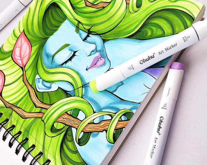 Actual product image Ohuhu Art sketchbook (22.5 x 21 cm, Plain, Soft cover)