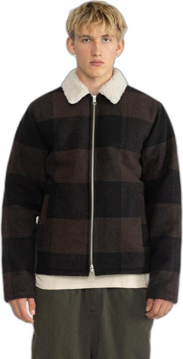 Actual product image Revolution quilted shirt jacket with check and teddy collar (M)
