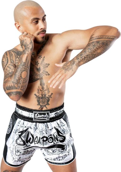 Produktbild 8Weapons 8 WEAPONS Muay Thai Shorts Carbon Sak Yant Tigers white (XL)
