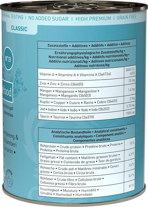 Immagine prodotto Catz Finefood No.13 Aringhe e gamberi (Adulto, 1 pz., 400 g)