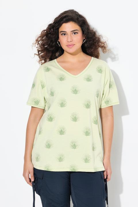Produktbild Ulla Popken T-Shirt, Pfauen, Oversized, V-Ausschnitt, Halbarm (46, 48)