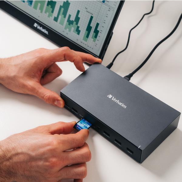 Actual product image Verbatim USB-C Pro Docking Station 17 Port CDS-17 (USB-C, 17 Ports)