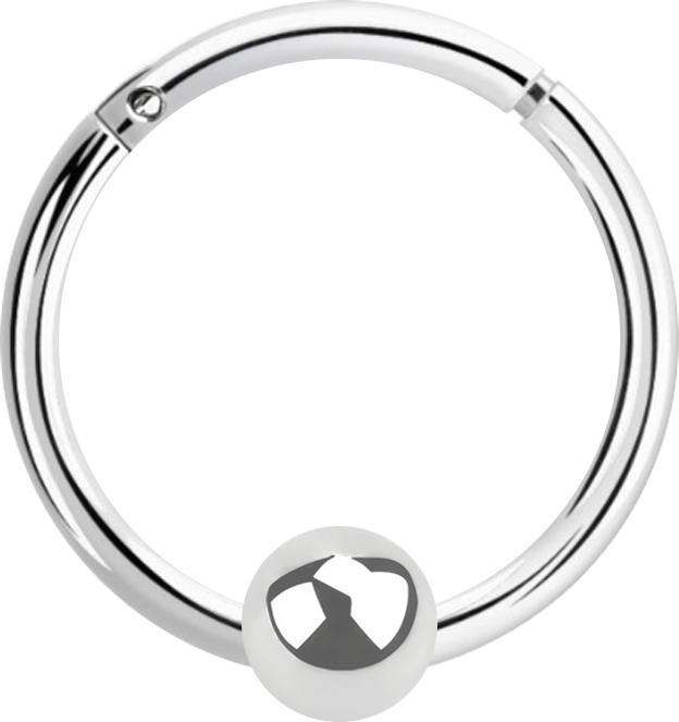 Produktbild Star Piercing Micro Segmentring klappbar silber mit Kugel (ohne Messing, 925 Sterlingsilber)
