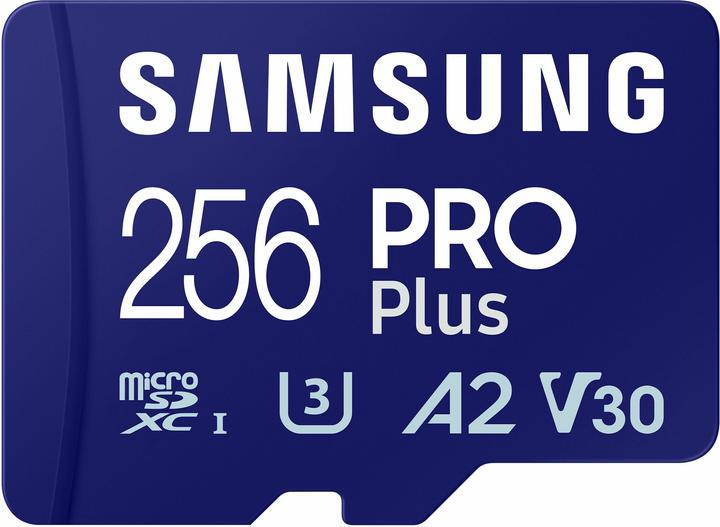 Image du produit Samsung PRO Plus avec lecteur de carte USB (256 Go, microSDXC, U3, UHS-I)
