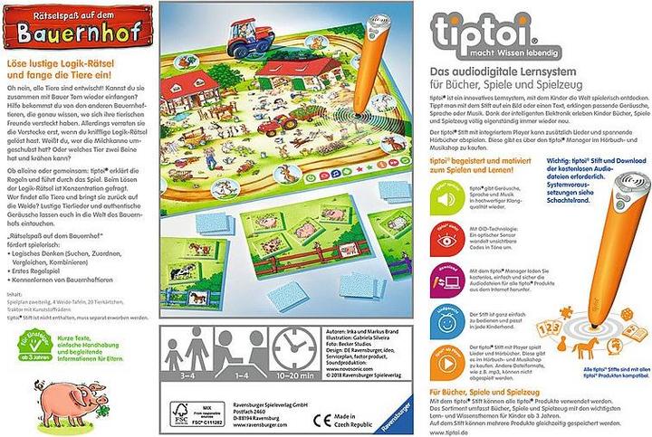 Actual product image tiptoi educational game puzzle fun on the farm (German)
