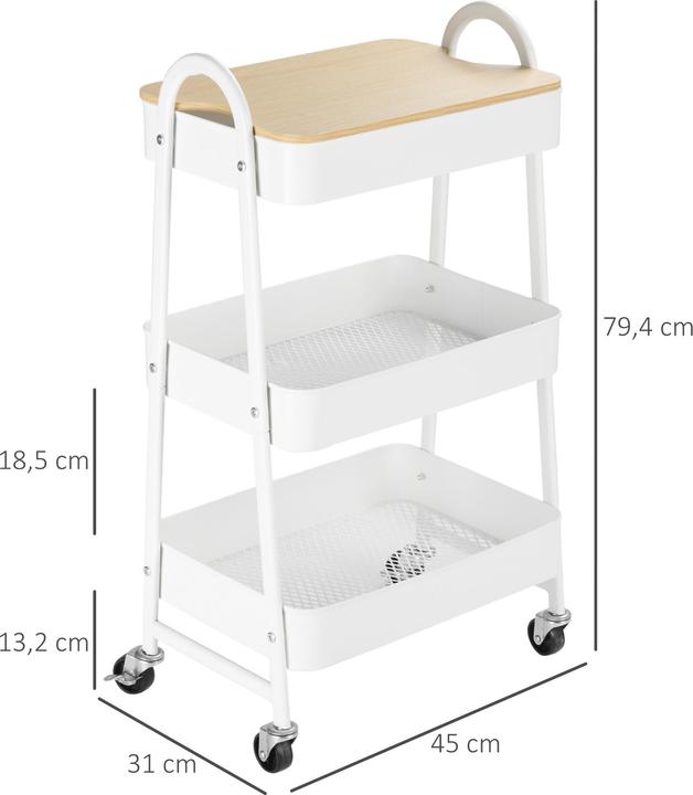 Produktbild Homcom Küchenwagen mit 4 Universalräder