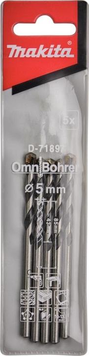 Immagine prodotto Makita 5 Punte universali con codolo rotondo (5,0 x 85 mm)