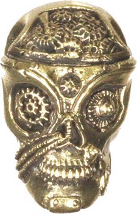 Star Piercing Ohrgewicht Schlüsselloch vergoldet Totenkopf Steampunk (Messing)