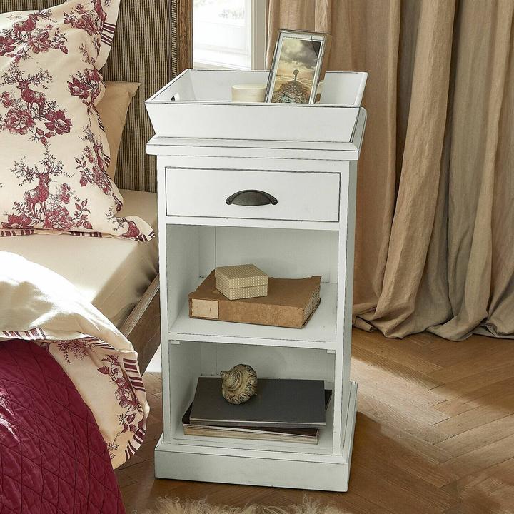 Image du produit Loberon Table de chevet Montarie blanc