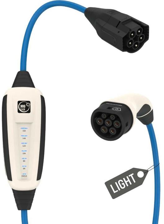 Produktbild NRGkick Mobile Wallbox 16A light 10m Pure (weiss, 11 kW, 10 Meter Kabel) (Typ 2, 11 kW, 16 A)