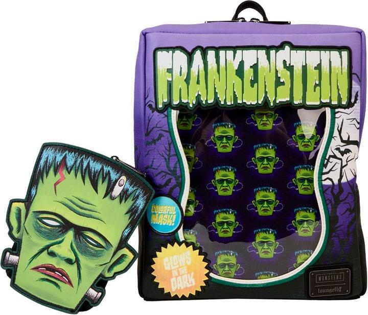 Image du produit Loungefly Universal Monsters by Mini-sac à dos Frankenstein Neon Mask
