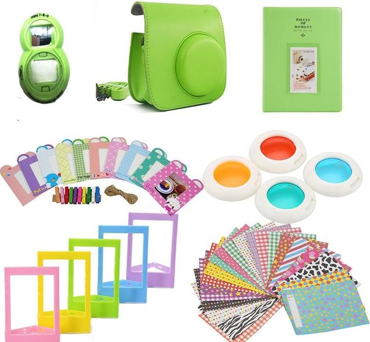 JTI Zubehörset für Fujifilm Instax Mini 8/9 - Limettengrün (Kamera Schultertasche)