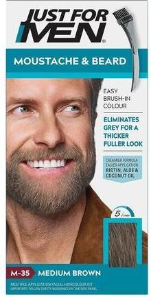 Produktbild Just For Men Brush-In Color Gel Formula for Mustache and Beard Medium Brown 28g