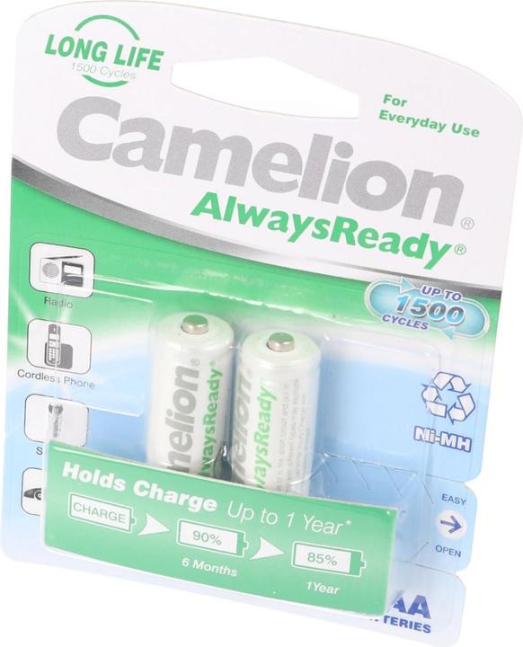 Actual product image Camelion Akku AA, Mignon LR6, HR6, in 2er Blisterverpackung (2 pcs., AA, 800 mAh)