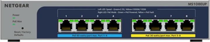 Productafbeelding Netgear Schakelaar 8x GE MS108EUP PoE++. (8 Havens)