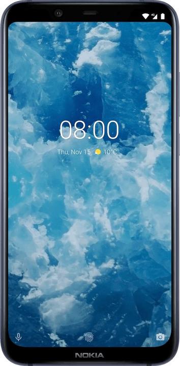 Actual product image Nokia 8.1 (64 GB, Blue, 6.18", Hybrid Dual SIM, 13 Mpx, 4G)
