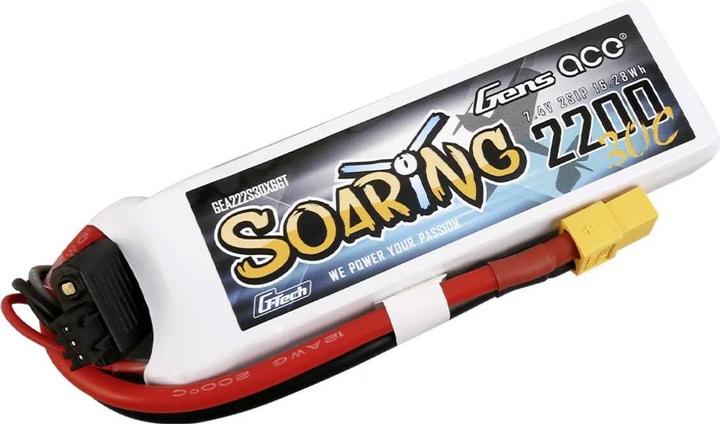 Produktbild Gens Ace Akumulator G-Tech Soaring 2200mAh 7.4V 30C 2S1P XT60 (7.40 V, 2200 mAh)