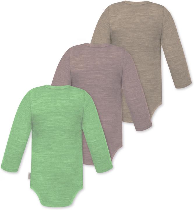 Actual product image Normani 3-pack baby merino long-sleeved body "Tuai" - 9403 (74)