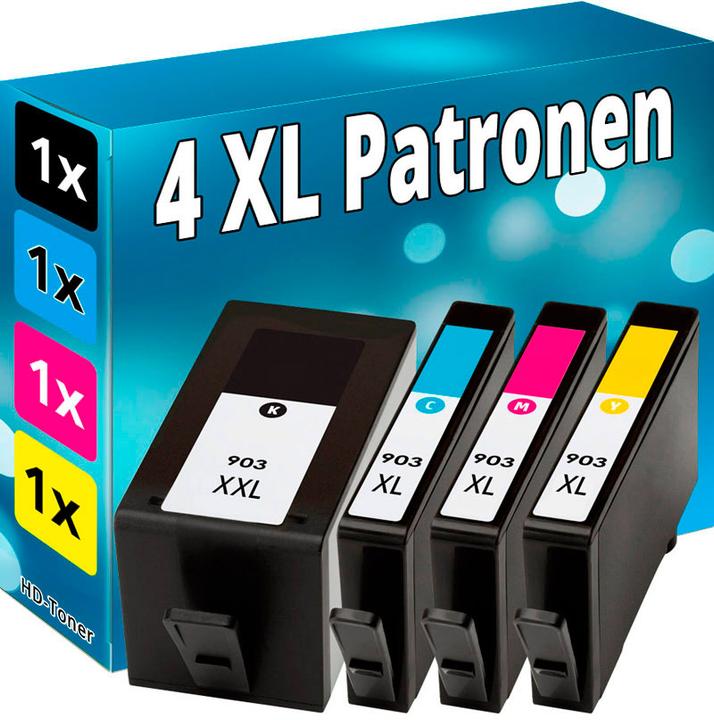 Druckfuxx 4x Patronen 903-XXL für HP OfficeJet 6950 6960 6962 6968 6970 6975 697