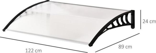 Produktbild Swisshandel24 Vordach für Haustür Überdachung 89 x 122 cm Haustürdach aus Polycarbonat, Weiss