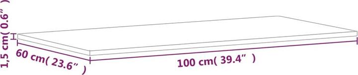 Image du produit VidaXL Tischplatte 100x60x1,5 cm Rechteckig Massivholz (100 x 60 x 1,5 cm)