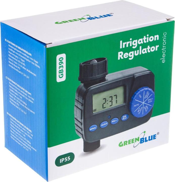 Produktbild Greenblue elektronische Bewässerungssteuerung Programmiergerät Stromversorgung 2x1 5V AA GB390 (Bewässerungscomputer)