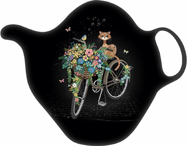 Actual product image Kiub cat tea bag holder velo bug art jewels