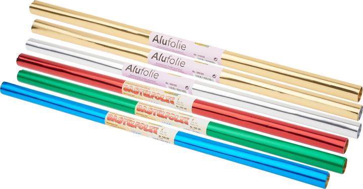 Image du produit Folia Papier aluminium double face 50x78cm, 1 rlx, rouge/or (90 g/m², 1 x)