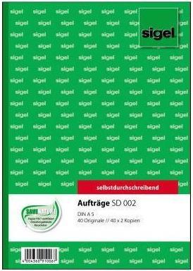 Actual product image Sigel Order form Paper format: DIN A5 Carbonless: Yes (40 x)
