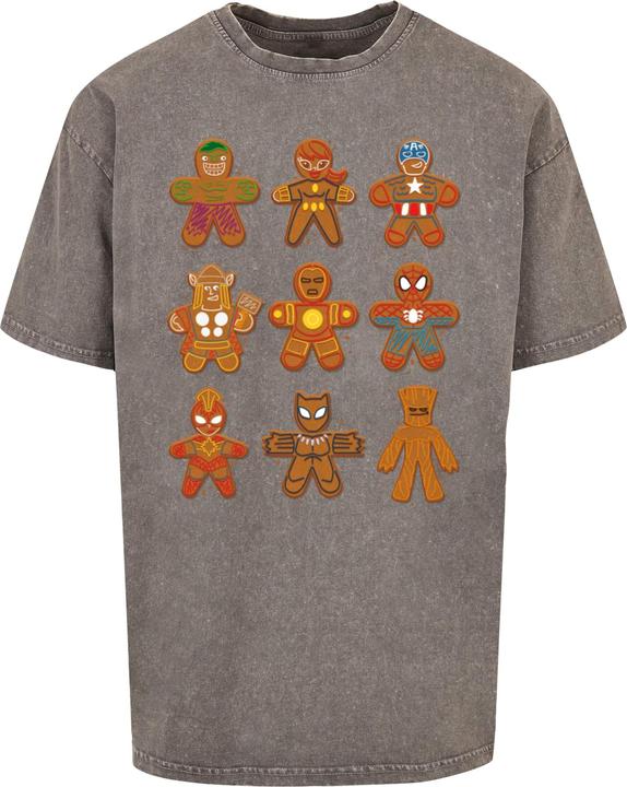 Immagine prodotto Absolute Cult Universo Marvel - Maglietta oversize lavata con acido dei Vendicatori del Pan di Zenzero di Natale (XL)