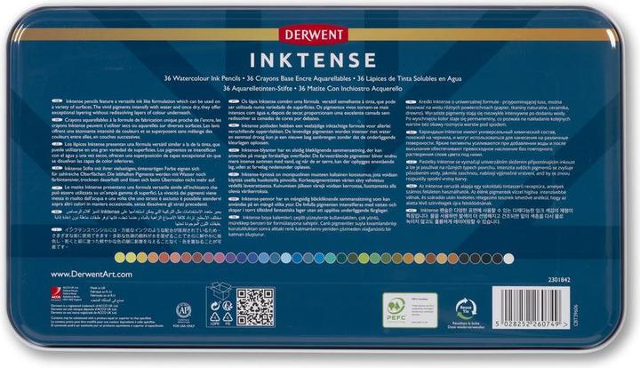 Image du produit Derwent Crayons aquarelle permanents Inktense (Multicolore, multicolore, 36 x)