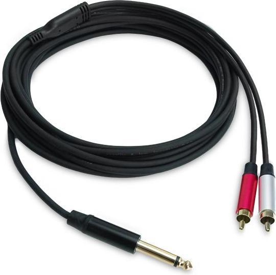 Produktbild keepdrum Splitter-Kabel AC047M 6.35mm Klinke Mono zu 2x RCA-Cinch (5 m)