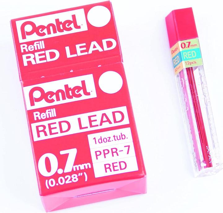 Image du produit Pentel Ersatzminen für Druckbleistift 0,7 mm (Recharger, Rouge)