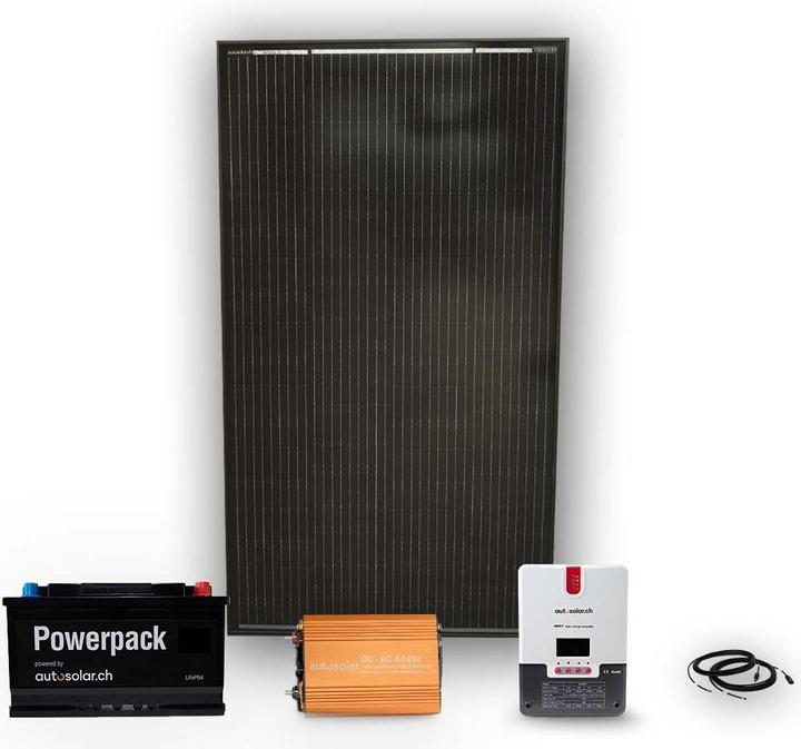 Immagine prodotto Autosolar Sistema solare completo da 160W con batteria al litio da 55Ah e inverter da 600W (150 W)