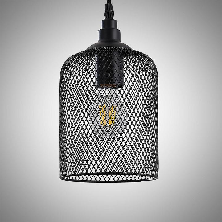 Produktbild Lindby Elrond 4 Pendelleuchte Black/Wood (E27)