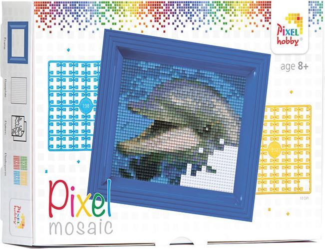 pixeln.ch Pixel Mosaik Delfin in Geschenkverpackung
