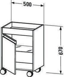 Actual product image Duravit Roll container KETHO 360x500x670mm Ans right basalt matt