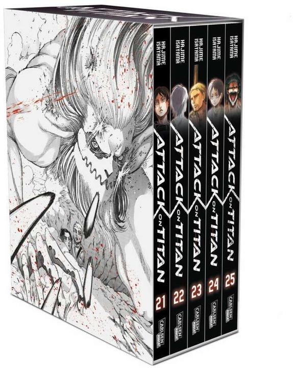 Actual product image Attack on Titan, Bände 21-25 im Sammelschuber mit Extra (German, Hajime Isayama, 2019)