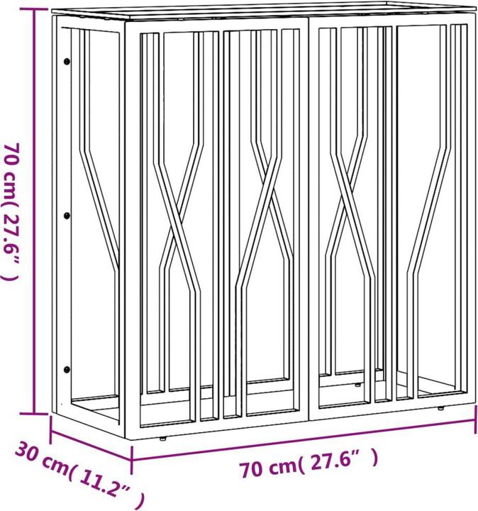 Actual product image VidaXL Konsolentisch Golden 70x30x70 cm Edelstahl und Glas (70 x 30 x 70 cm)