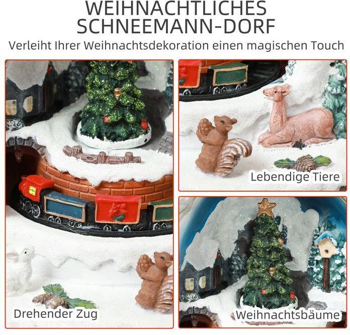 Image du produit Swisshandel24 Weihnachtsdorf mit LED-Leuchtung 24 cm Weihnachtsstadt mit Musik Mehrfarbig