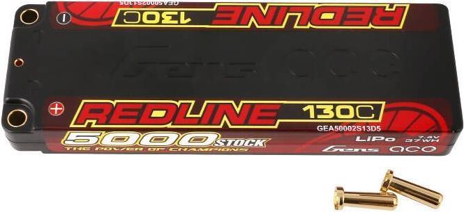 Actual product image Gens Ace Redline Series 5000mAh 7.4V 130C 2S1P HardCase 56 HV Lipo Battery (7.40 V, 5000 mAh)