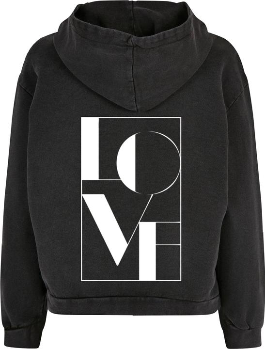 Merchcode Ladies Love Acid Washed Oversized Hoody - 187691