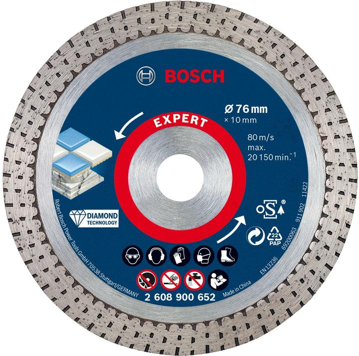 Bosch Professional Zubehör Expert HardCeramic 76 mm diamond cutting discs 76 x1.5 x 10 mm