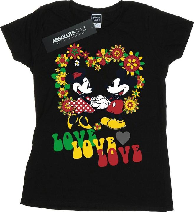 Disney Mickey And Minnie Mouse Hippie Love TShirt (M)