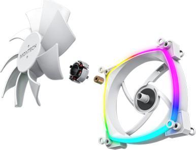 Produktbild Montech Lot de 3 Ventilateurs de boitier AX120 RGB - 12cm (Blanc) (120 mm, 3 x)