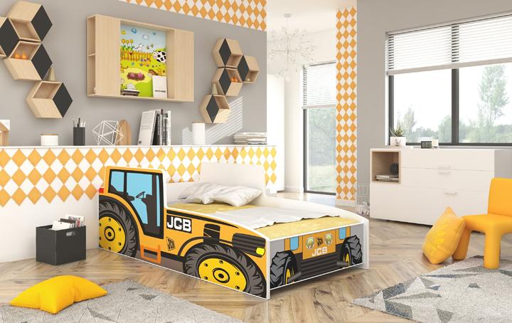 Produktbild ADRK Furniture Bett mit Matratze TRACTOR YELLOW 140x70 (140 x 70 cm)